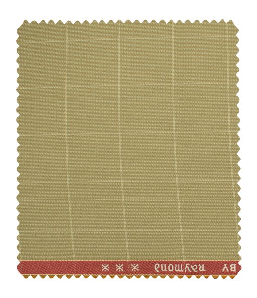 Raymond Men's Polyester Viscose Checks  Unstitched Suiting Fabric (Beige)